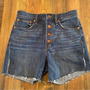 Madewell button fly cut off shorts The Perfect Vintage Mid-Length Jean Short